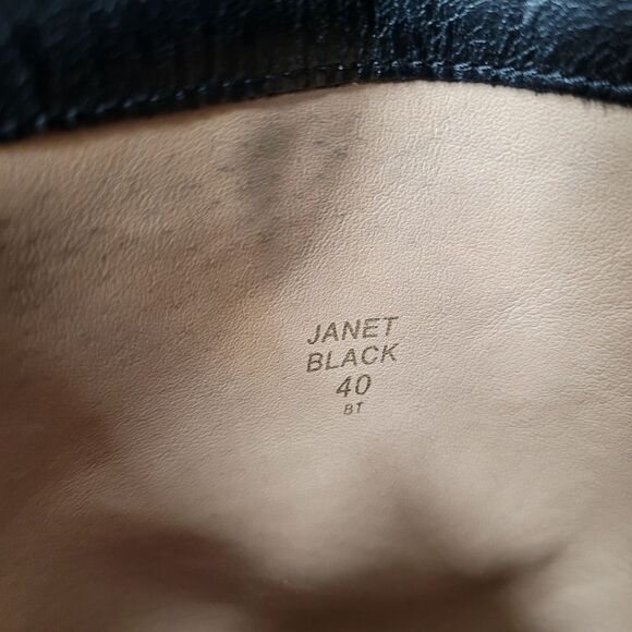 Modern Vintage Janet Black Knee High Tall Leather Riding Boots with Buckles - Picture 14 of 14